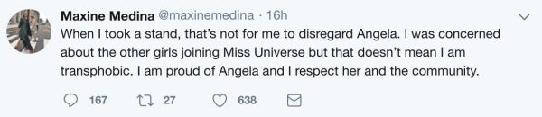 Maxine Medina took a stand