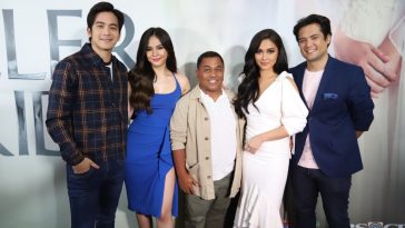 the lead cast of the killer bride joshua garcia, janella salvador, maja salvador, and geoff eigenmann with dado lumibao