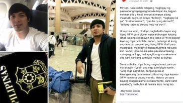 OFW Posts Sentiment Online Slamming People Not Content With Their ‘Pasalubong’