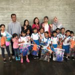 Entrepreneur Magda Hutagalung together with children and representatives from Pansophia Nusantara Foundation at Aloft Jakarta TB Simatupang