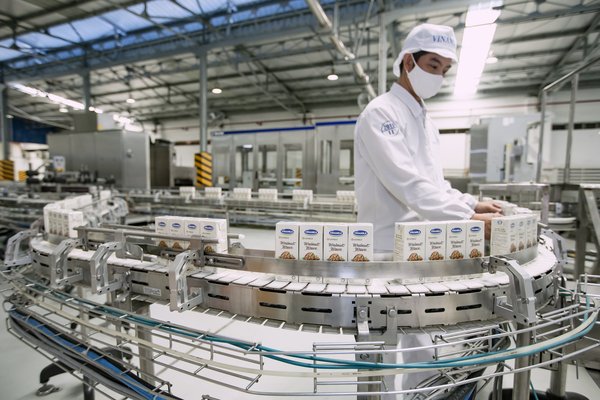 Vinamilk’s soymilk products are produced on the most advanced manufacturing system