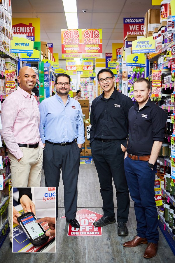 From L - R: Rizan Mawzoon, Head of Transportation at Cohesio Group, Mark Finocchiaro, Managing Partner and Director at Chemist Warehouse, Edwin Chong, Project Manager and Tim Noakes, Development Lead at Cohesio Group