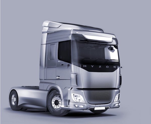 Rendering of the HYZON Motors Class 8 hydrogen fuel-cell truck