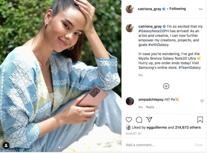 Catriona Gray for SAMSUNG Galaxy Note20