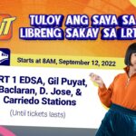 TNT will be offering limited ‘Libreng Sakay at Meryenda’ to passengers of Light Rail Transit (LRT) 1 on Sept. 12, Monday.