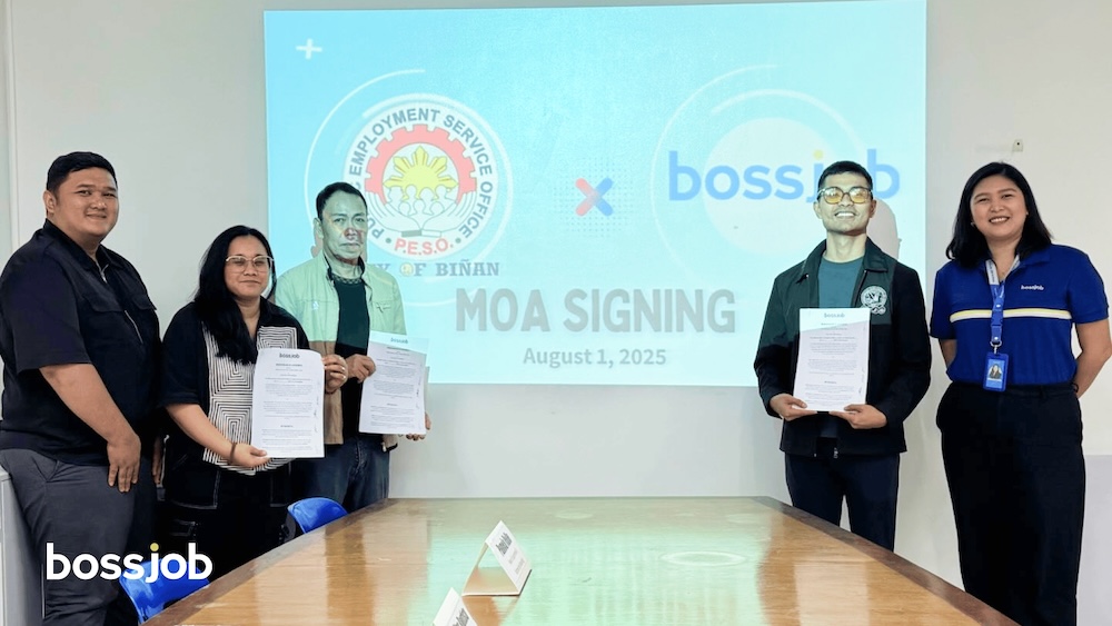 Bossjob PH seals a partnership with PESO Biñan to connect more local talents to employment opportunities. #Bossjob #FindJobTalkToBoss