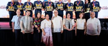 Photo caption: The 2025 Ten Outstanding Firefighters of the Philippines – on the stage from left to right: FO2 Bernard P. Sureta, FO3 Dianne Daphne P. Bruno, SFO2 Donn Canlas Anloague, SPF01 Jan Vincent R. Alba, FCINSP Zardoz V. Abela, FSSUPT Bartolome O. Beliran, FSUPT Josephus Franco Alburo, FSINSP Karl Aerole M. Rojales, FSINSP Julius R. Mangrubang, and SFO2 Lloyd Casilao Francisco. In the front row: Gen. Carlito Romero (Ret.) - SM Consultant for Fire and former BFP Fire Chief; Royston Cabuñag - AVP for MSME, Job Fairs & Government Service, SM Supermalls; Johanna Melissa Rupisan - VP for Operations, SM Supermalls; Atty. Pearly Joan Turley - SAVP for Corporate Compliance, SM Supermalls; Jeffrey C. Lim - President, SM Prime; Engr. Liza Silerio - VP for Corporate Compliance, SM Supermalls; Arch. Fides Hsu - VP for Design, SM EDD; and VADM. Alexander Pama (Ret.) - SM Consultant for Disaster Risk Resilience.