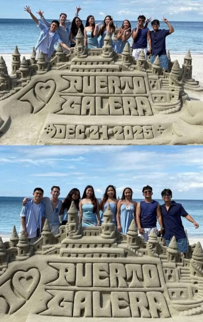 Holiday moments captured as tourists enjoy a sandcastle build in Puerto Galera, Oriental Mindoro.