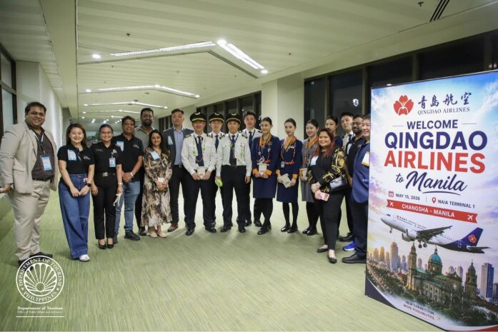 Qingdao Airlines’ maiden Changsha–Manila flight arrived in Manila carrying 56 passengers, while the outbound Manila–Changsha service departed with 170 passengers onboard.