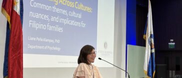 Ateneo de Manila University psychologist Dr. Liane Peña Alampay highlighted key findings from the Parenting Across Cultures research project, which tracked 4,500 families across nine countries for fifteen years. PHOTO: OAVP-RCWI