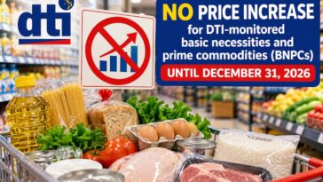 No price increase for DTI-monitored basic necessities and prime commodities (BNPCs) until December 31, 2026